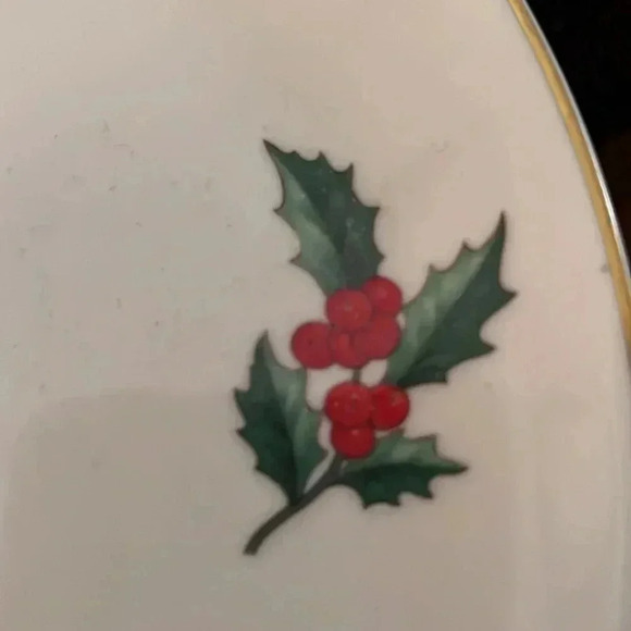 Pickard Holly Fine China Ivory Porcelain Decorated Sprigs of Holly Christmas - Picture 4 of 8
